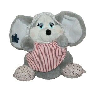 NWT 1988 Applause 10" Plush Stuffed Animal Sugarplum Mouse Gray Girl Pajamas CP